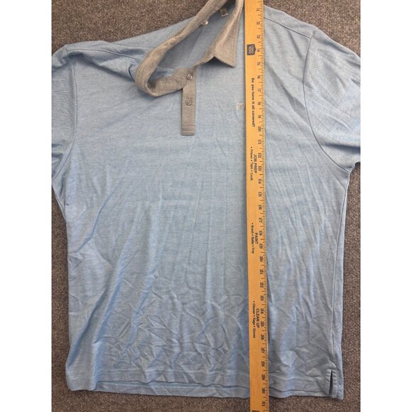 Travis Mathew Polo Shirt Men's XL Blue Gray Short Sleeve Button Golf Pima Cotton - Picture 4 of 6